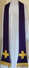 Reversible White-Purple Stole